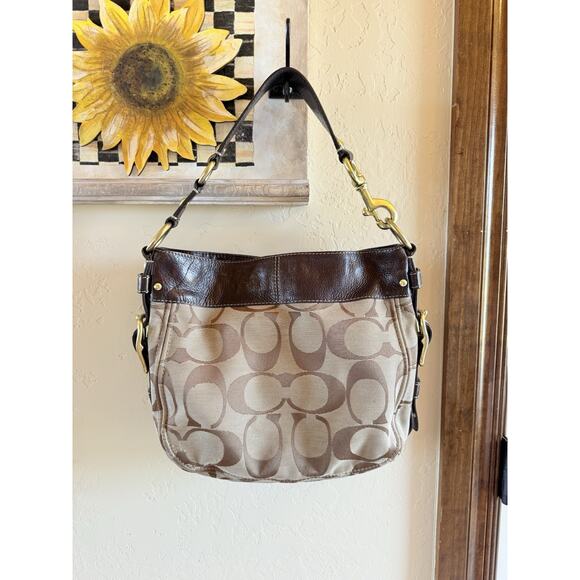 Vintage Coach Zoe Hobo Bag with Box/Dust Bag Brown Leather Chunky Brass Hardware - Picture 2 of 16